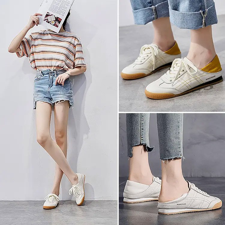 Dwufunkcyjne białe skórzane buty