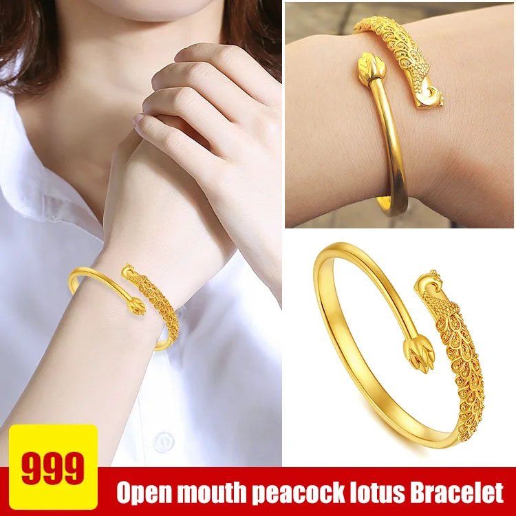 XB开口孔雀莲花手镯