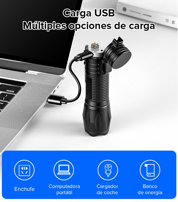 Linterna de autodefensa de doble arco