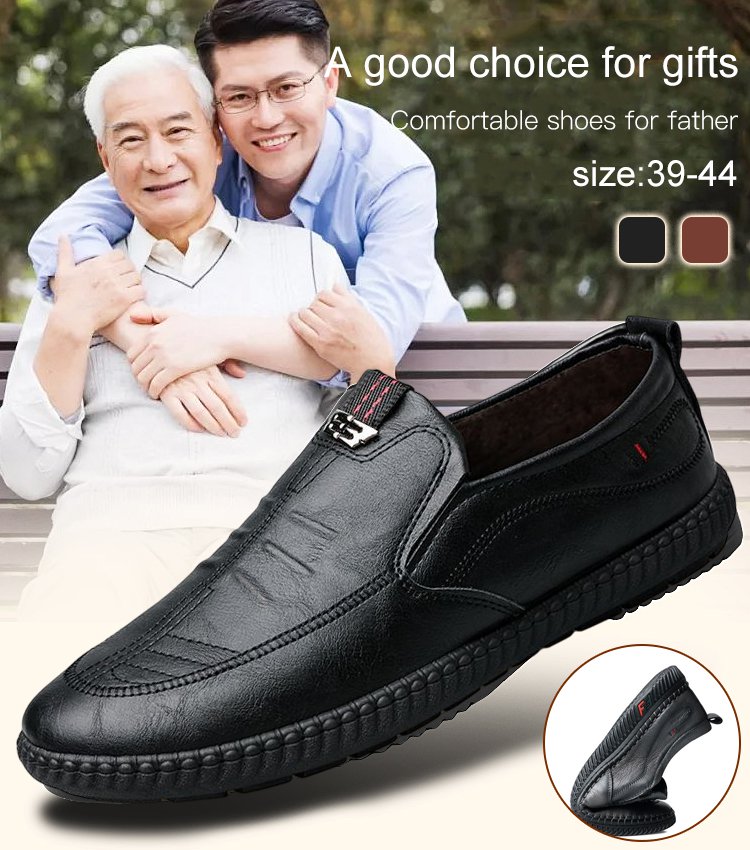 slip-on business causal leather shoes