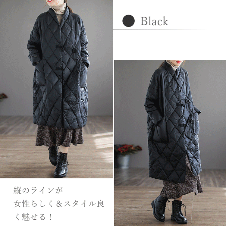 キルティングダウンコート