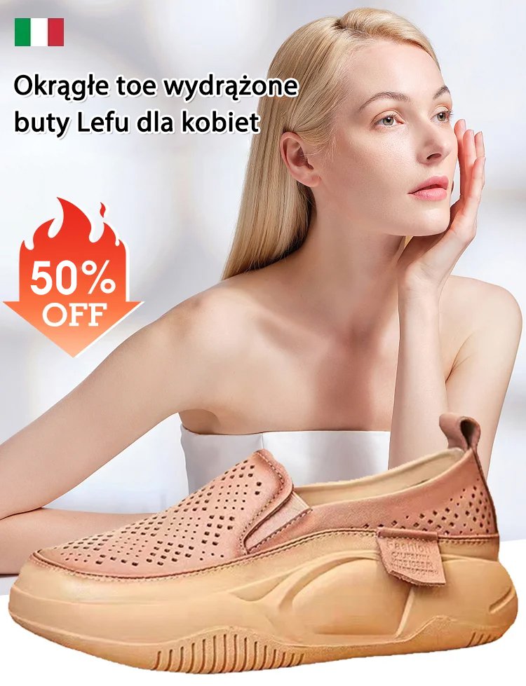 Okrągłe toe wydrążone buty Lefu dla kobiet