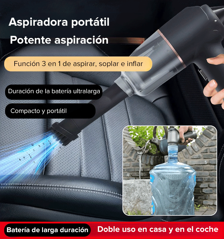 【Dispositivo 4 en 1】50% OFF Aspiradora inalámbrica para automóvil ,un conjunto (de 9 piezas)