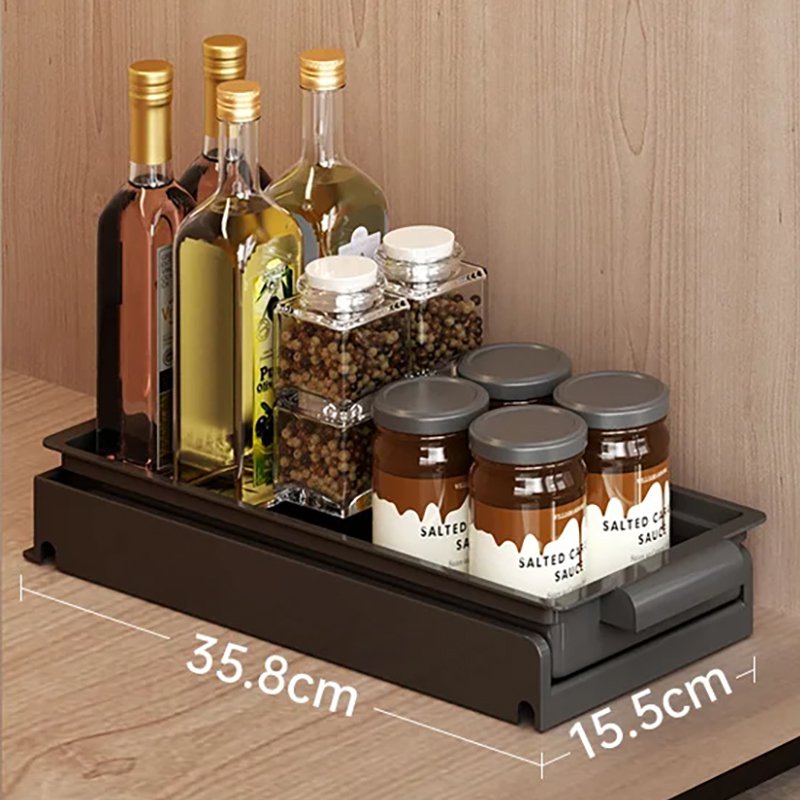 【ブラック1段】調味料収納