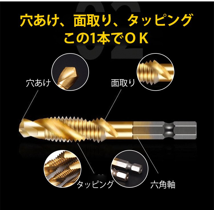 電動ドリルに装着したドリルビット