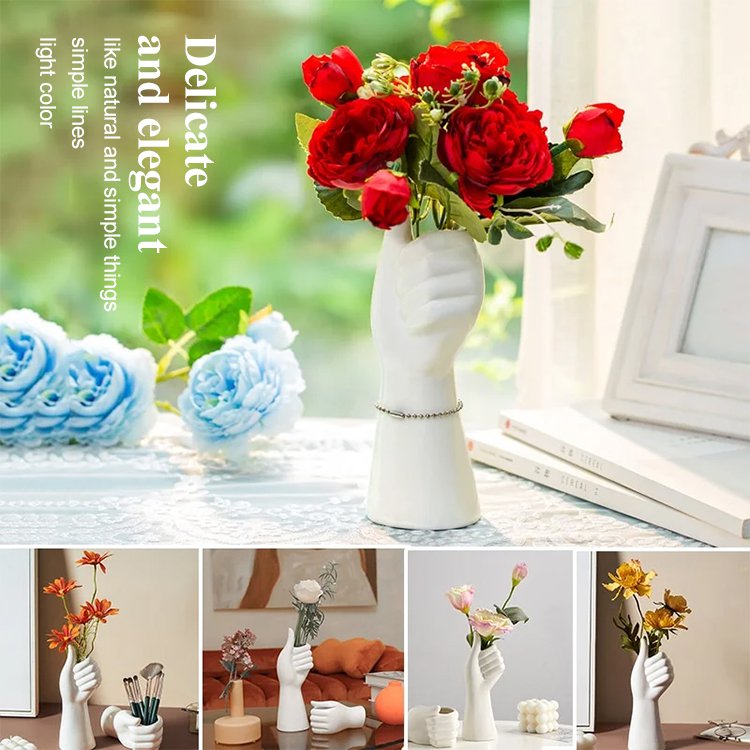  Kreatives handförmiges Harzvasenornament