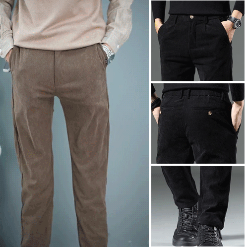 メンズコーデュロイストレートカジュアルパンツ