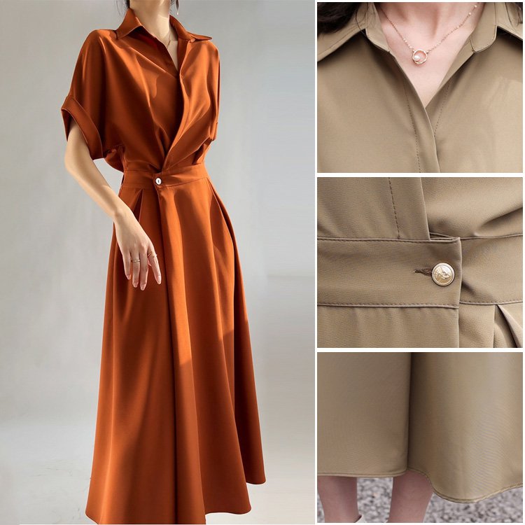 フランス風無地ワンピース