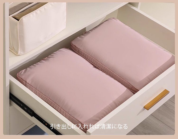 持ち手付きで持ち運びやすい収納袋