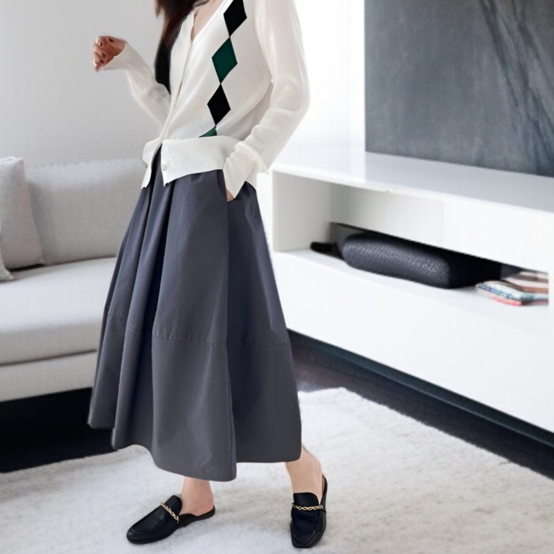 우아한 실루엣의 우산치마 왕스커트