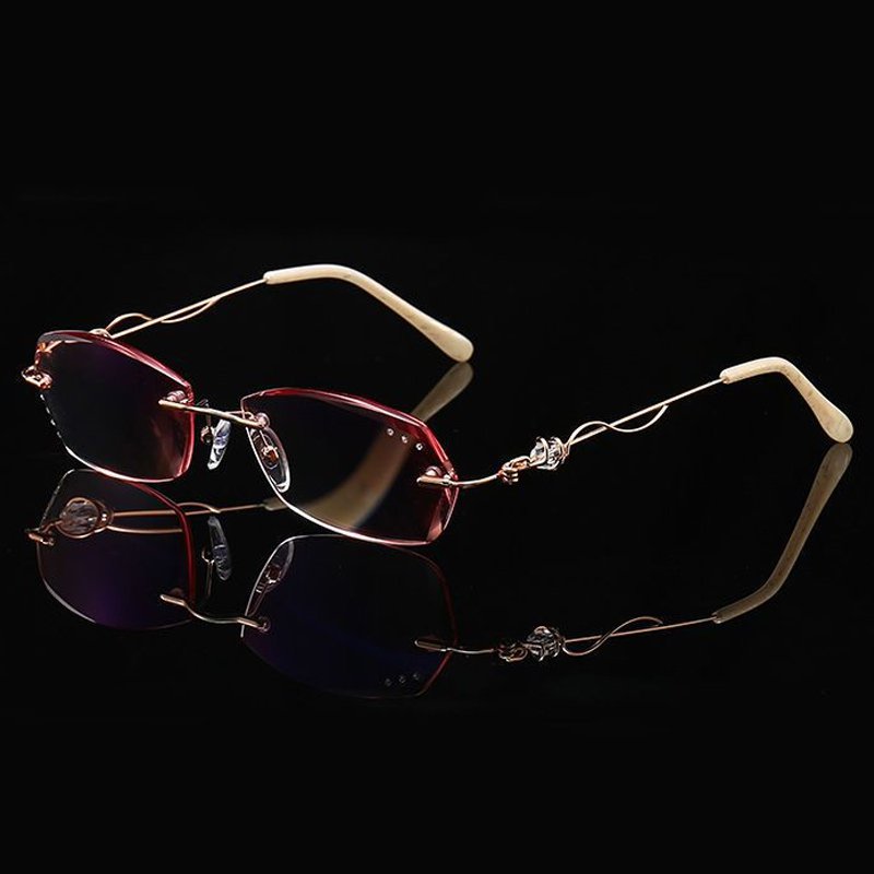 Elegant Cutting Edge Rimless Presbyopia Glasses