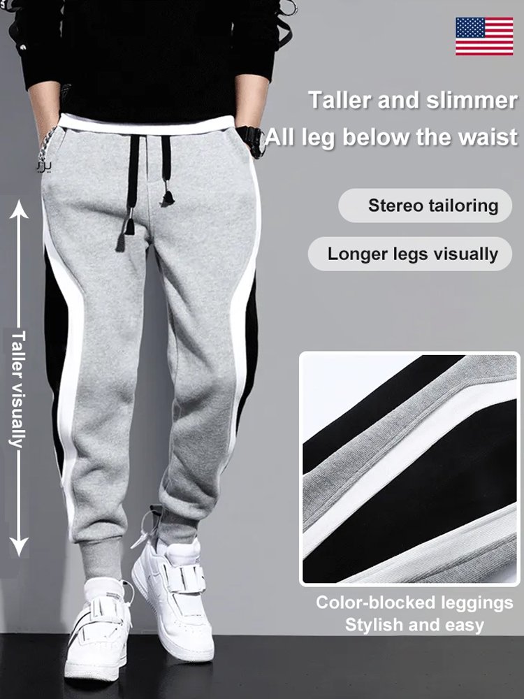 Men's thick patchwork sweatpants