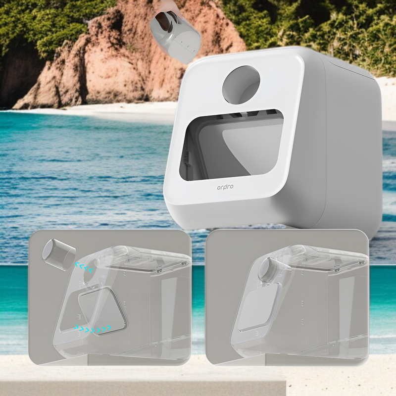 重力逆流底開き構造の米保存容器