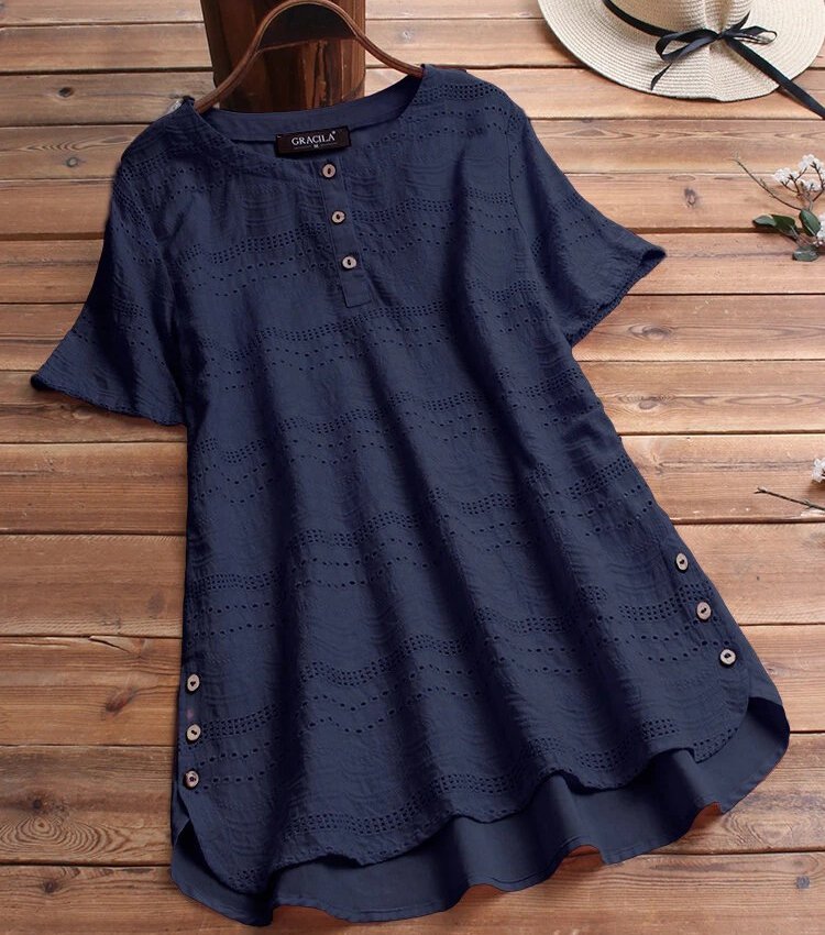 綿麻チュニックブラウス