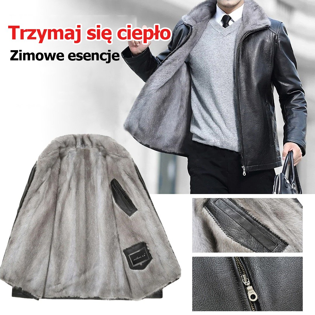 Zamszowa kurtka z norek