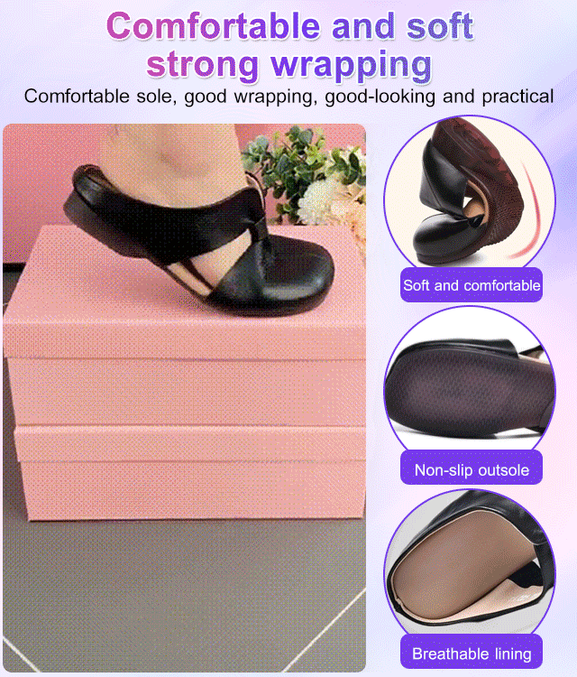 Soft leather soft sole square-toe bow-knot slippers
