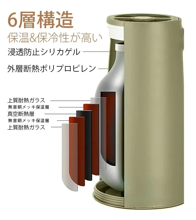 保温ポットでコーヒーを注ぐシーン