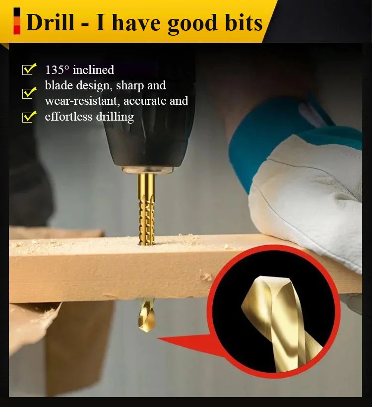 Twist drill bit saw drill set