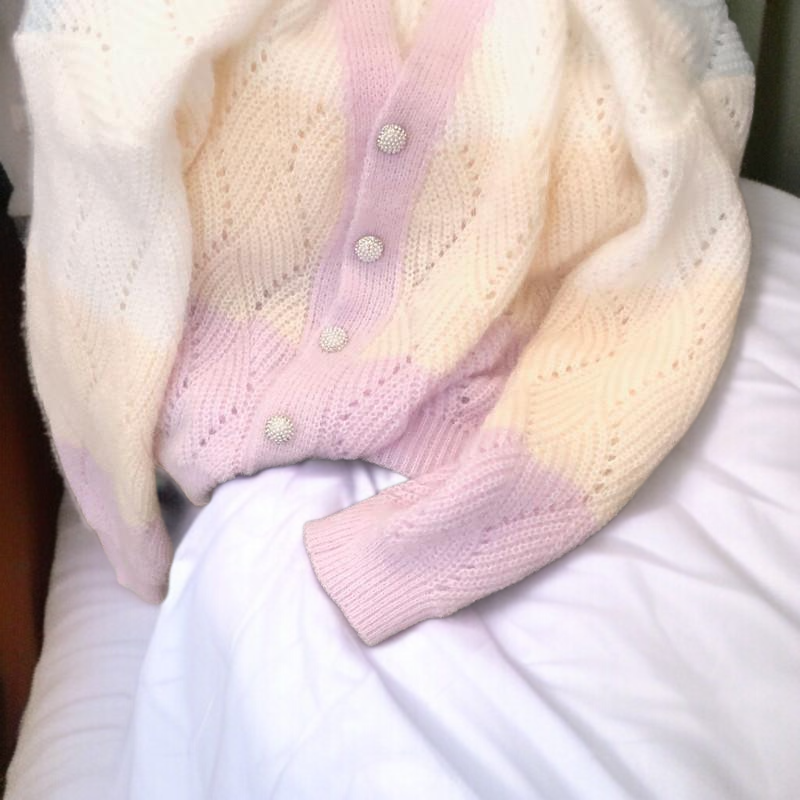 모델 착용 오버핏 슬림 카디건 코트