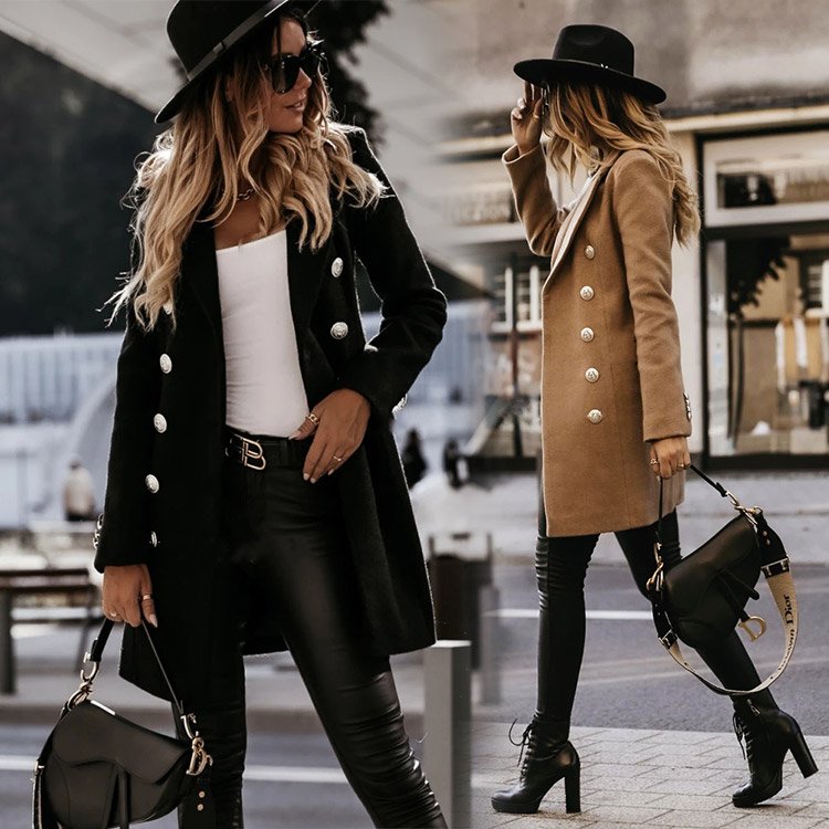 Blézergallérral kétsoros nizikabát