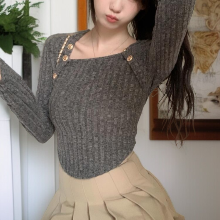 트렌디한 여성 캐시미어 긴팔 니트 스타일링 예시