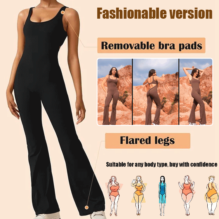 Traceless jumpsuit flared pants