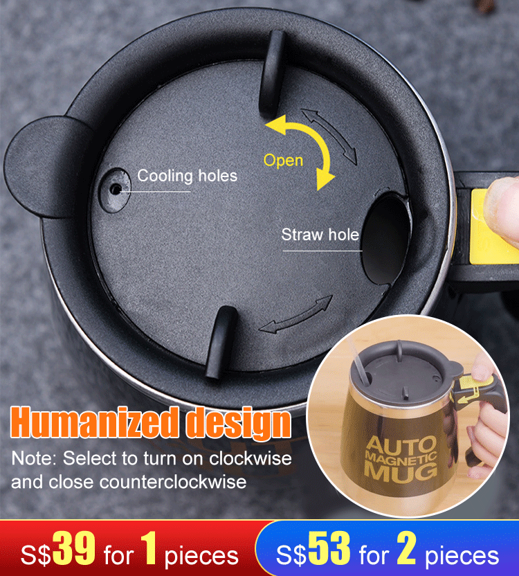 Stainless steel electric rotating coffee cup