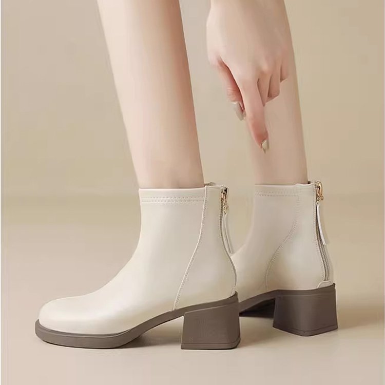 통굽 슬림 부츠