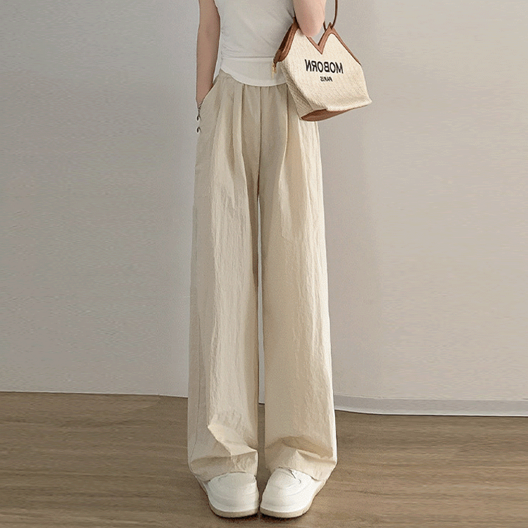 薄手の接触冷感ワイドパンツ