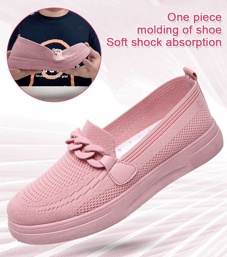Women‘s breathable fly-knit shoes slip-on shoes