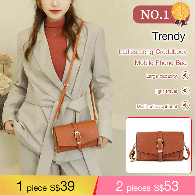 Ladies long fashionable crossbody mobile phone bag