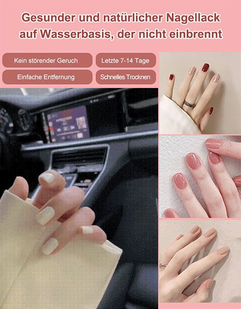 Nicht brennbarer, reißfester Nagellack auf Wasserbasis, gesunde und natürliche Farbe