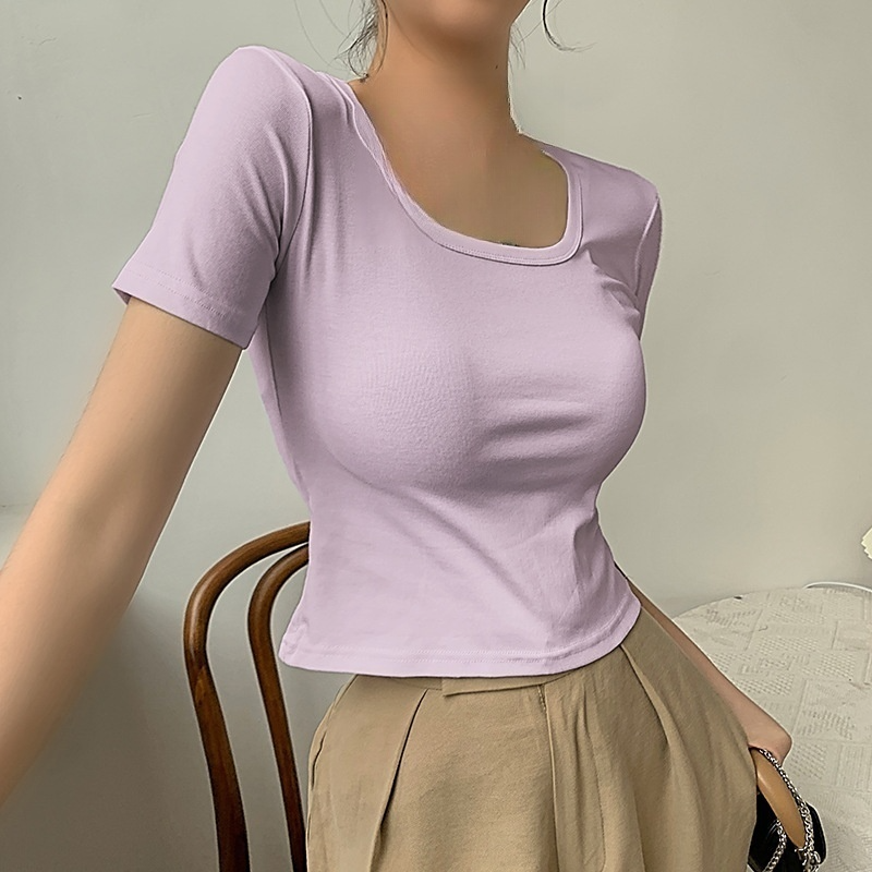 여성 여름 순면 반팔 티셔츠