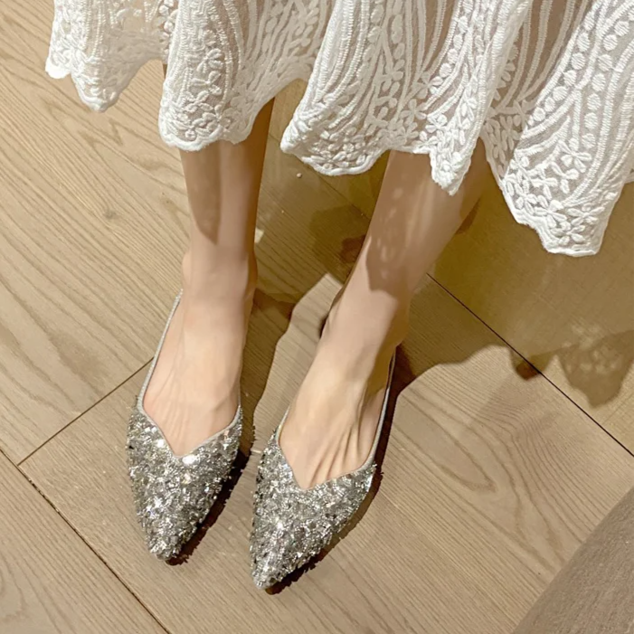 패션 스틸레토 스틸레토 반짝이 의상 코디 스틸레토 패션