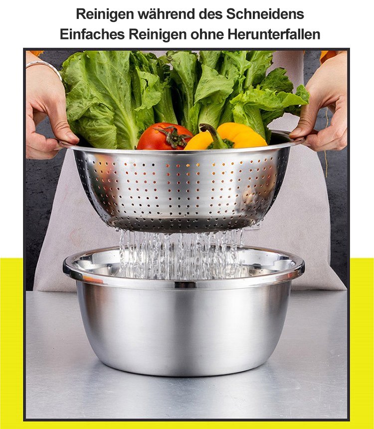 Das Set multifunktionaler großer Edelstahlmischschüsseln 304