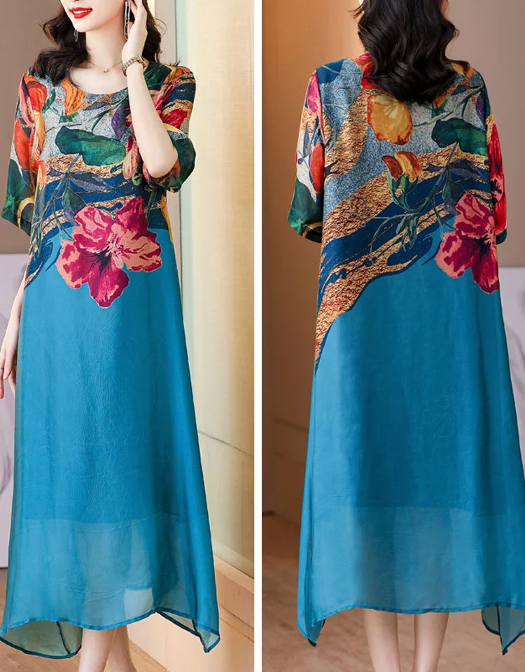 Elegant Printed Plus Size Dress