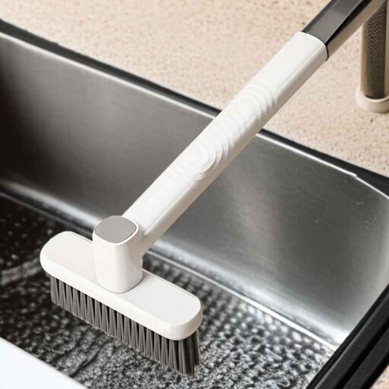 Multi-purpose bathroom cleaning brush for floor, bathtub, and wall