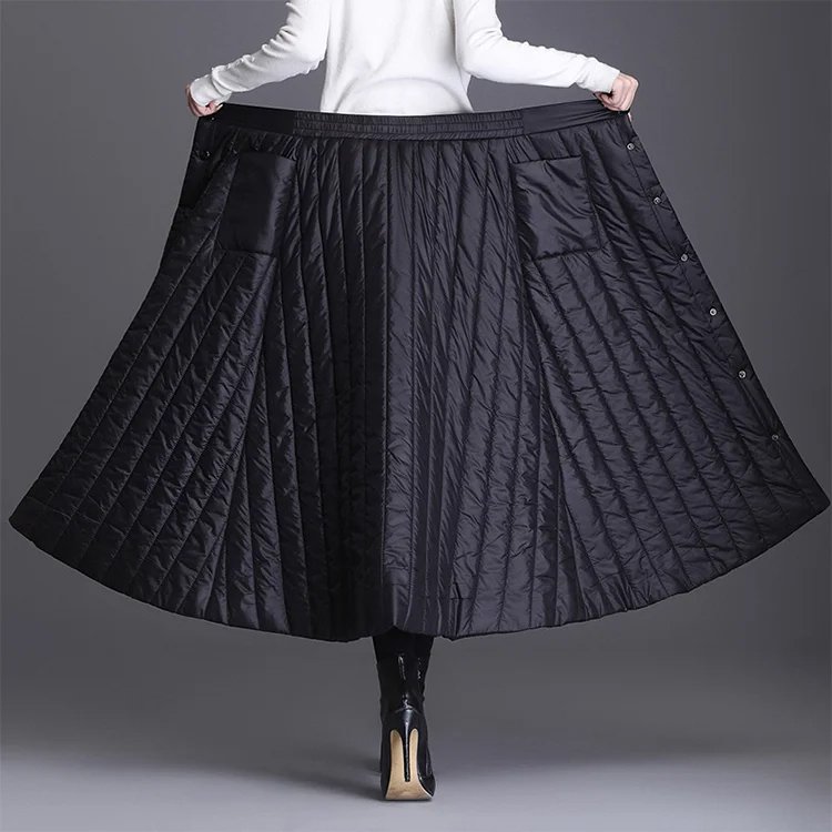 シームレスの中綿入りスカート