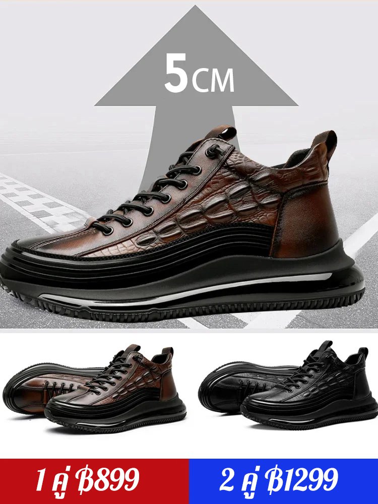 รองเท้าลายจระเข้พื้นหนาลำลองหรูหราของอิตาลี