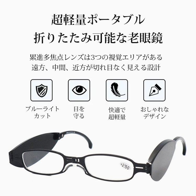 超軽量ポータブル折りたたみ可能な老眼鏡