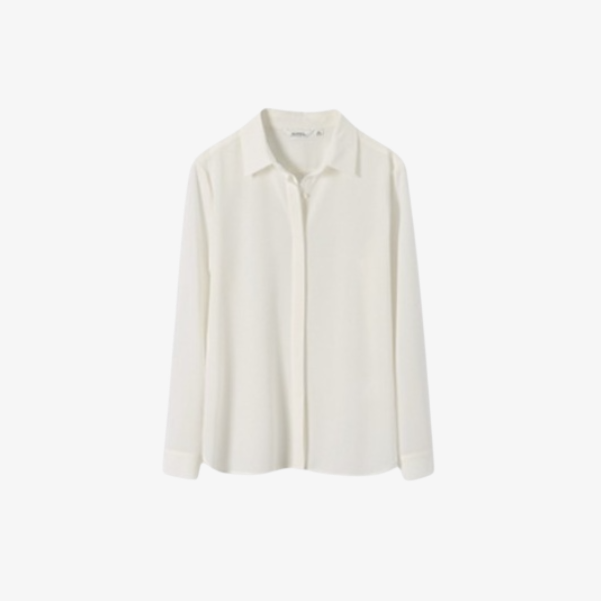 여성용 긴팔 쉬폰 셔츠 디테일 확대 이미지