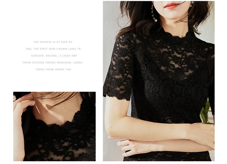 透け感が上品なレースインナーのディテール写真