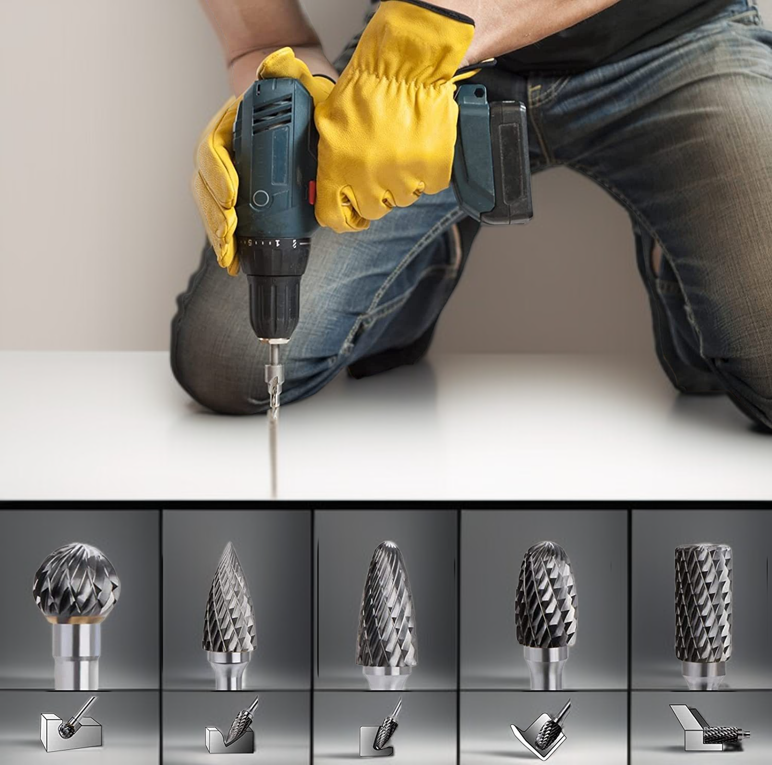 精密な研削作業ができる回転ヤスリ