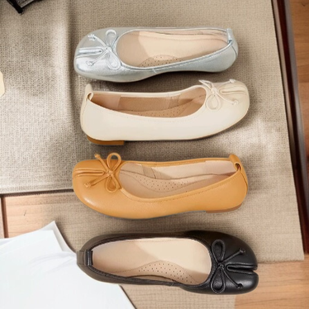 여성 구두 리본 장식 세련된 스타일