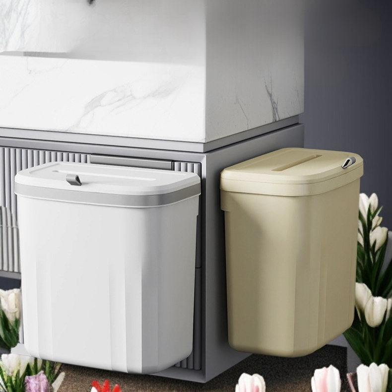 행거형 벽걸이 휴지통 설치 모습