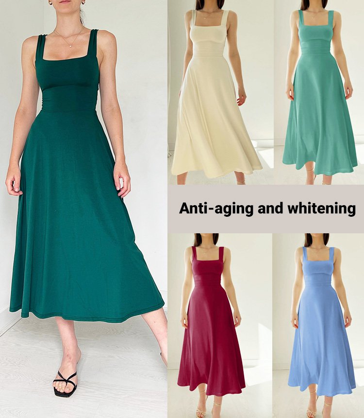 French-style cinched waist long dress