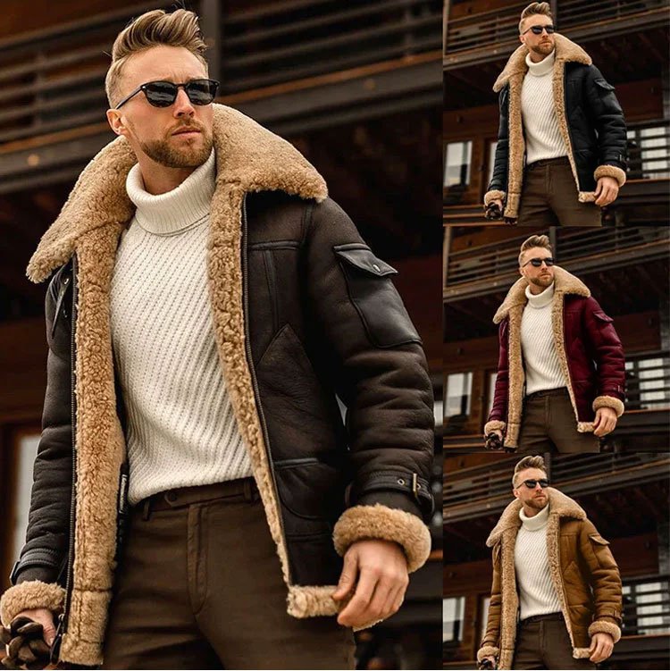 Zagęszczone jednoczęściowe futro, kurtka o średniej długości