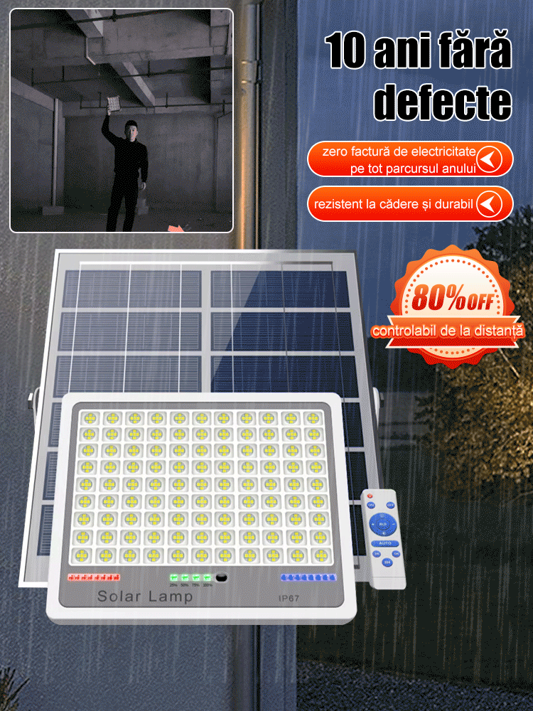 Lampă solară de ultimă generație, cu o durată de viață de 10 ani pentru o singură lampă