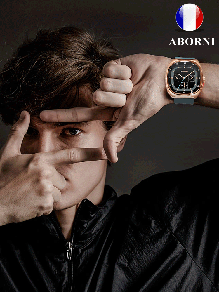 ساعة مربعة مقاومة للماء للأزواج بتصميم عصري سويسري