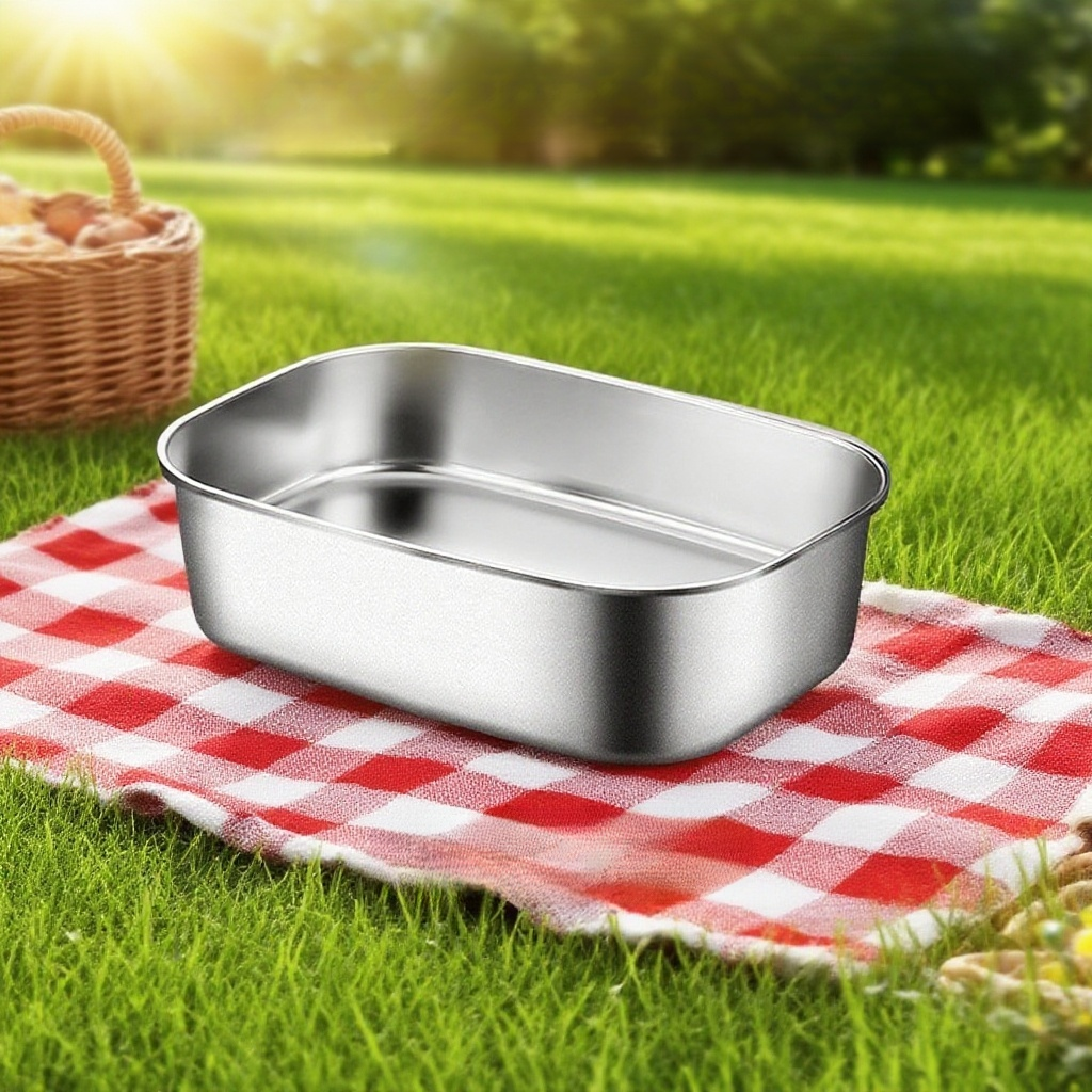 냉장고에 보관된 밀봉 밥장방형 용기